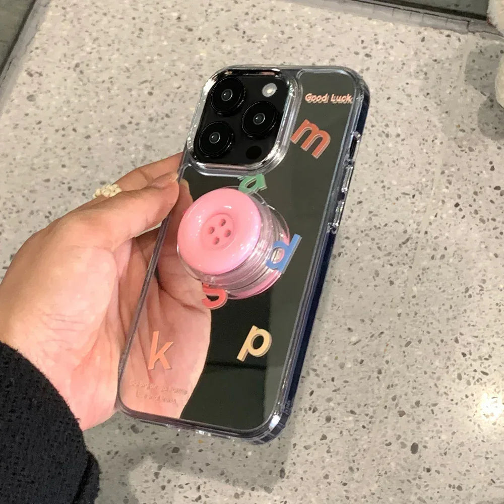 Mirror Button Bracket iPhone Case - Viexta