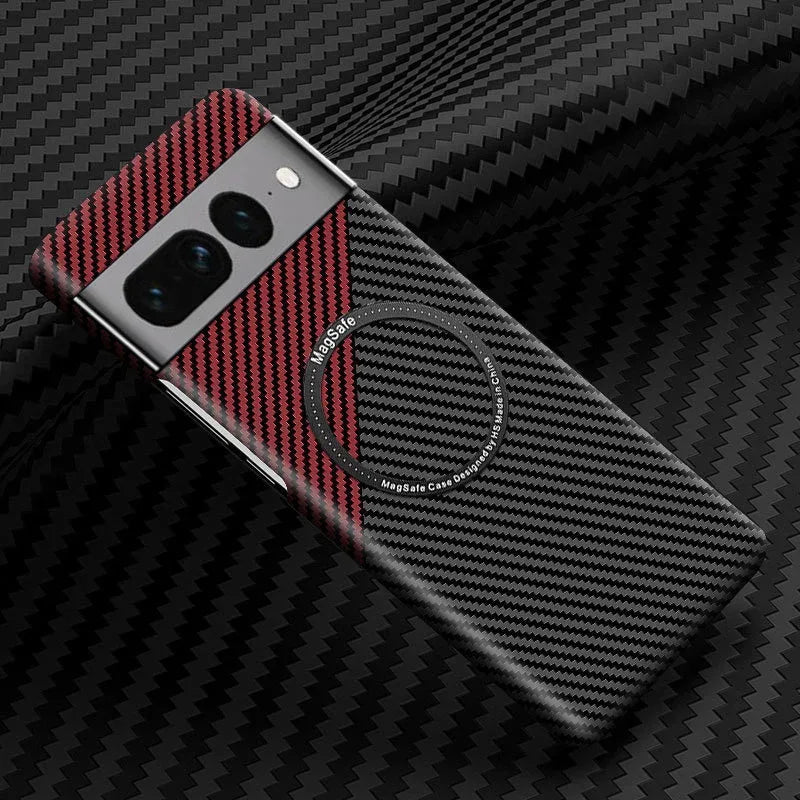Wireless Charger PC Carbon Fiber Pattern Magnetic Pixel Case - Viexta