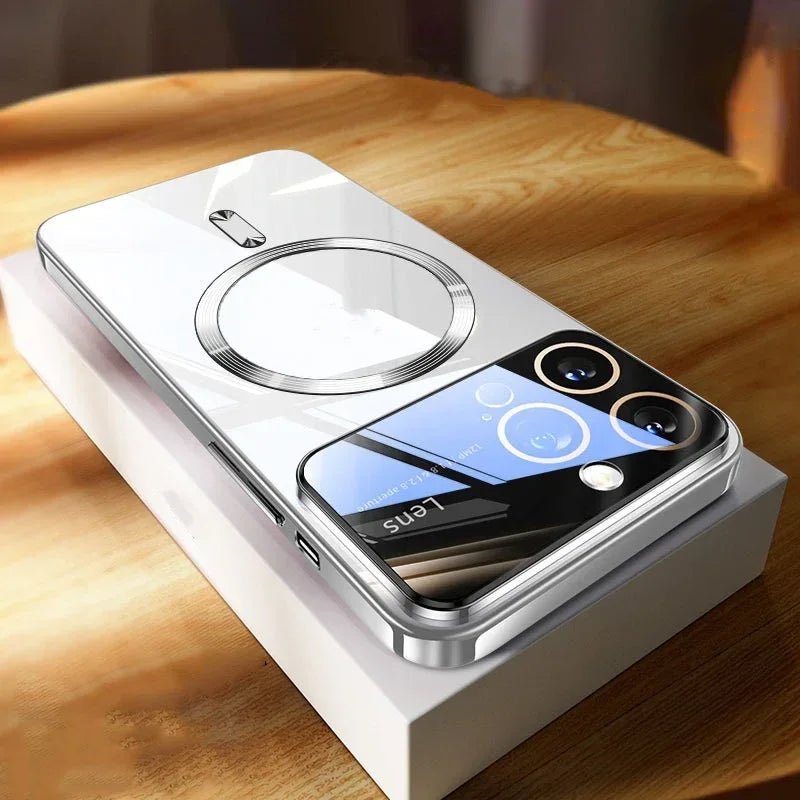 Shiny Plating Large Window Silicone iPhone Cover - Viexta