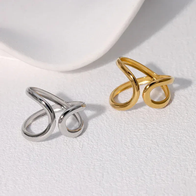 Minimalistic Personalized Gold-plated Open Ring - Viexta