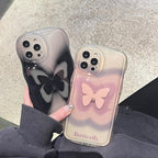 Niche Dizzy Dye Black Butterfly iPhone Case - Viexta