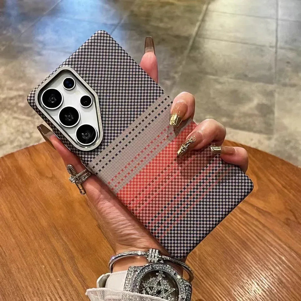 Carbon Fiber Pattern Kevlar Pattern Magnetic Suction Drop-resistant Samsung case - Viexta