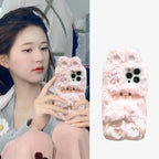 Winter Plush Stereo Cute Rabbit iPhone Case - Viexta