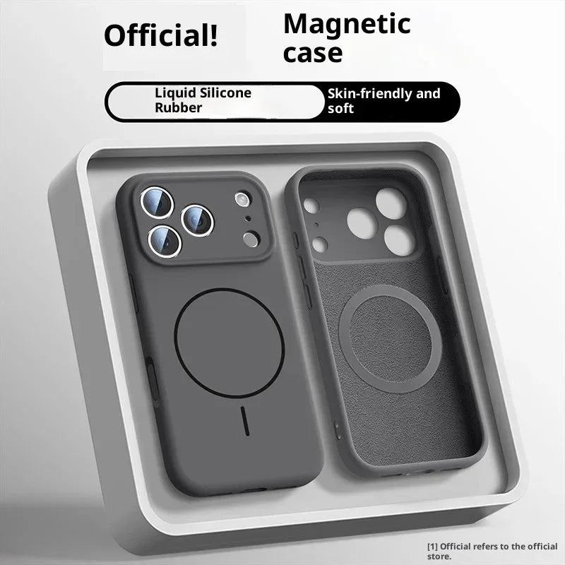 Fine Circle Magnetic iPhone Case Liquid Silicone - Viexta