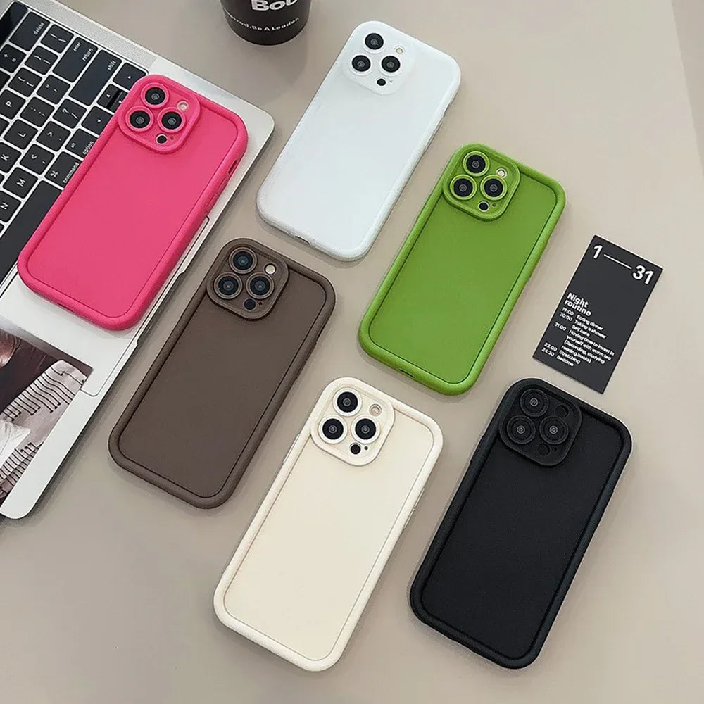solid-color-all-inclusive-silicone-iphone-case - Viexta
