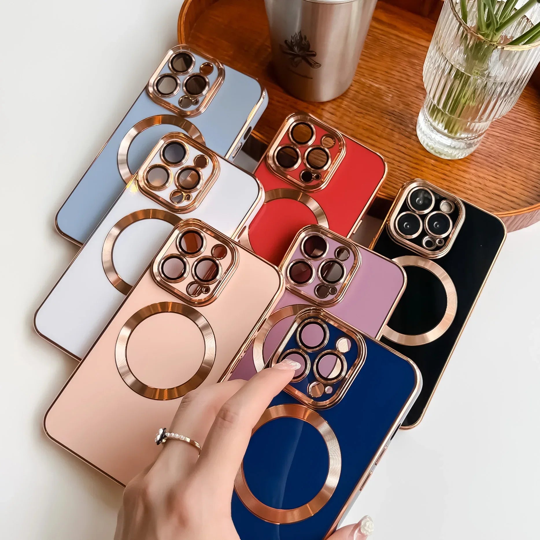 Solid Color Magnetic Lens Protector iPhone case - Viexta