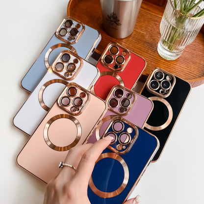 Solid Color Magnetic Lens Protector iPhone case