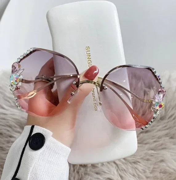 Rhinestone UV Resistant Sunglasses - Viexta
