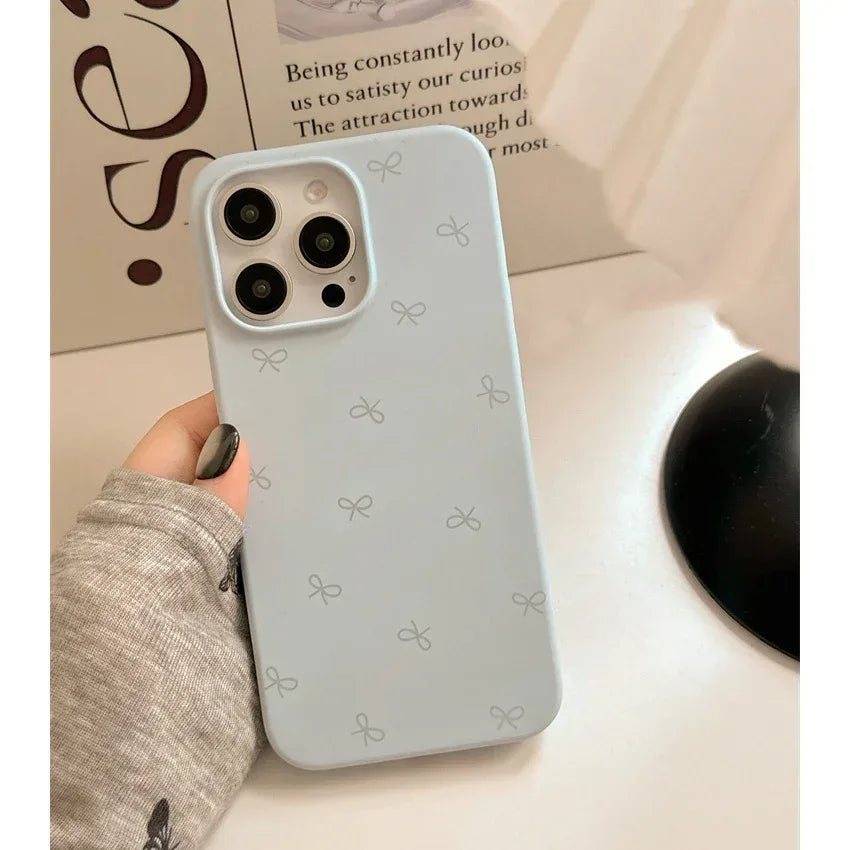 bow-liquid-silicone-skin-feeling-iphone-case - Viexta