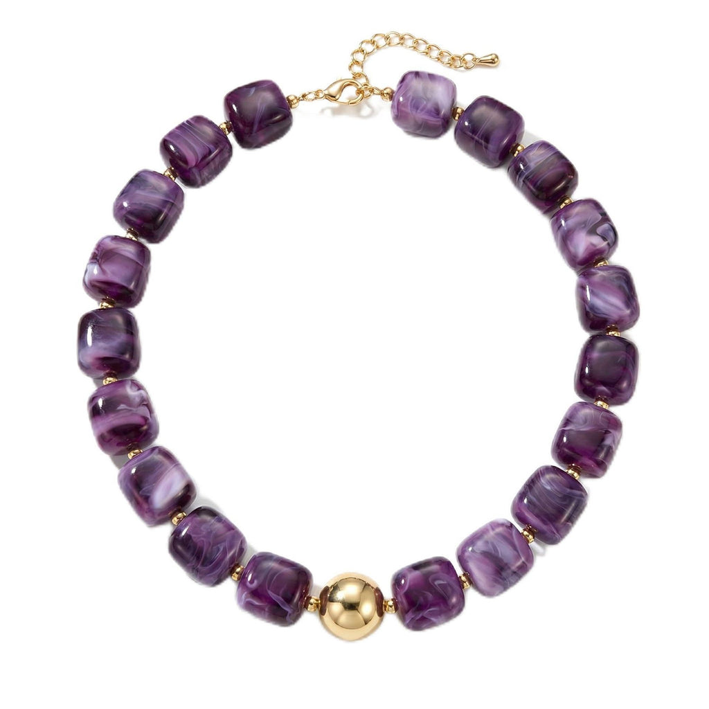 Bohemian-style Multicolor Resin Bead Necklace