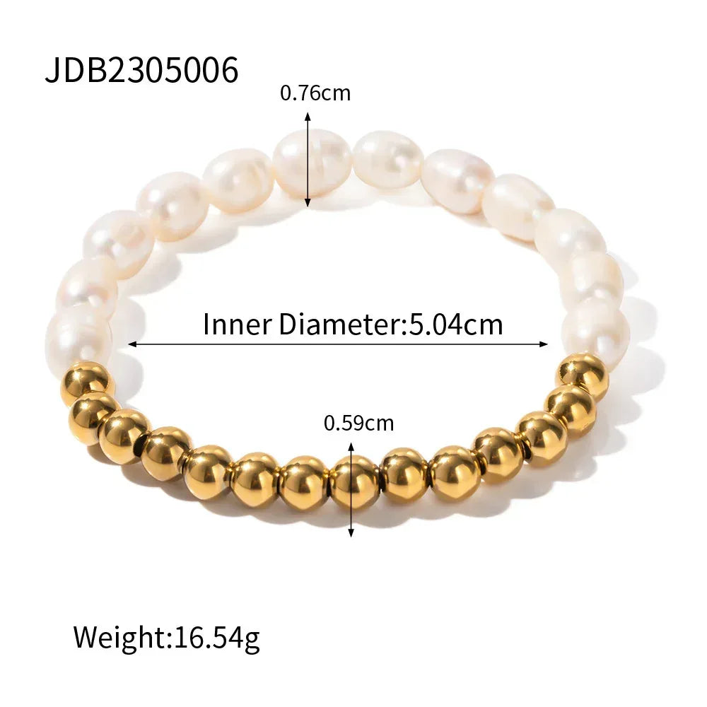 Stainless Steel Pearl Bracelet Twin - Viexta
