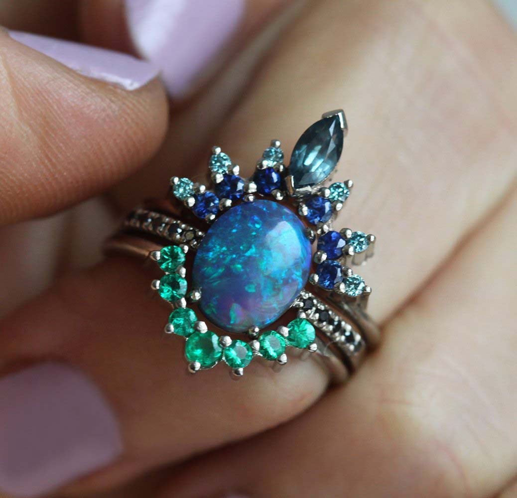 Peacock Blue Ring