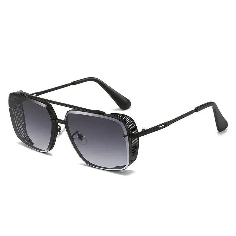 Gradient A Wire Fence Edge Retro Sunglasses - Viexta