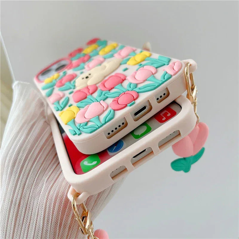 Little Bear Flowers iPhone Case - Viexta