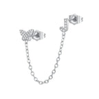 Women's Zircon Butterfly Alphabet One Piece Stud Earrings - Viexta