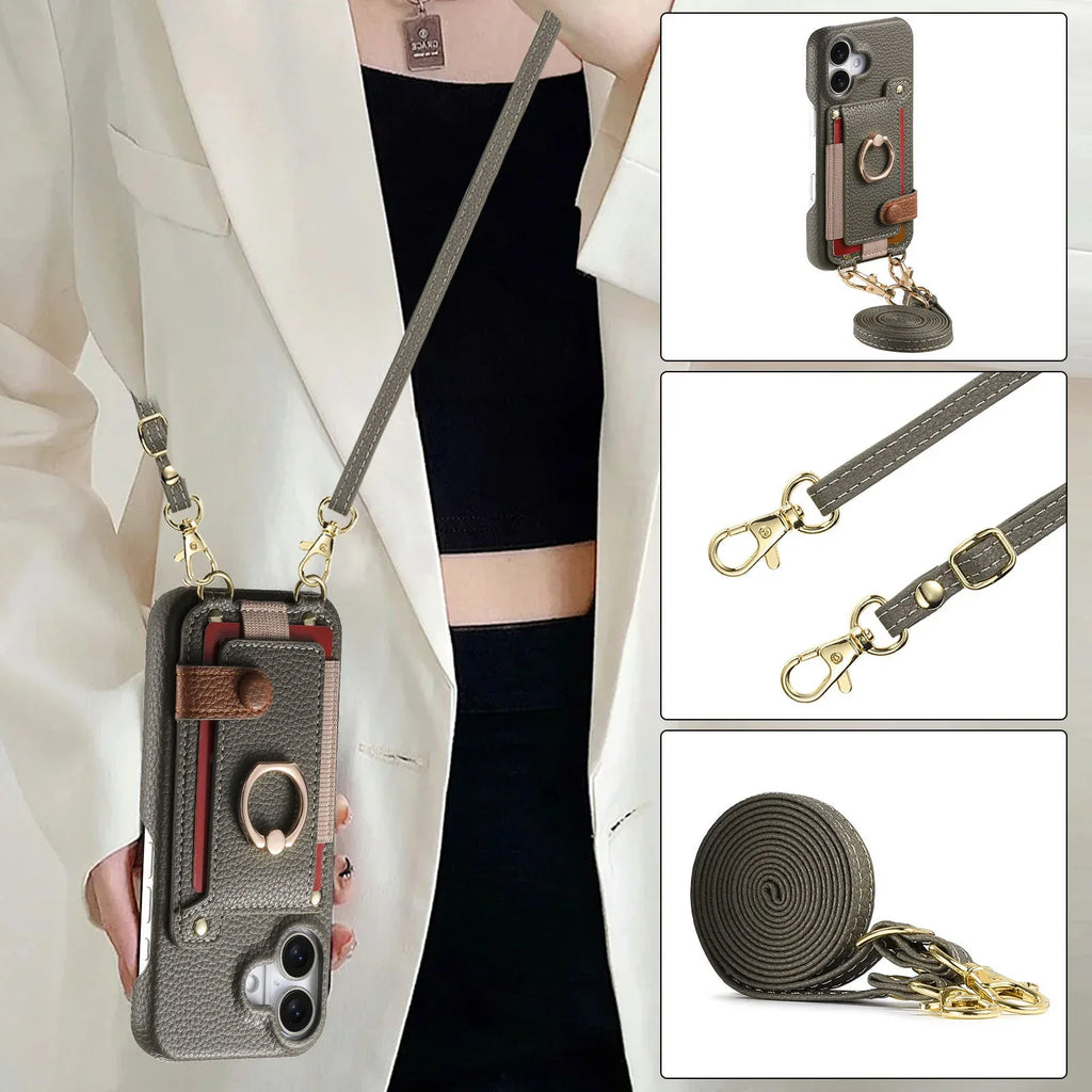 Lanyard Leather iPhone Case