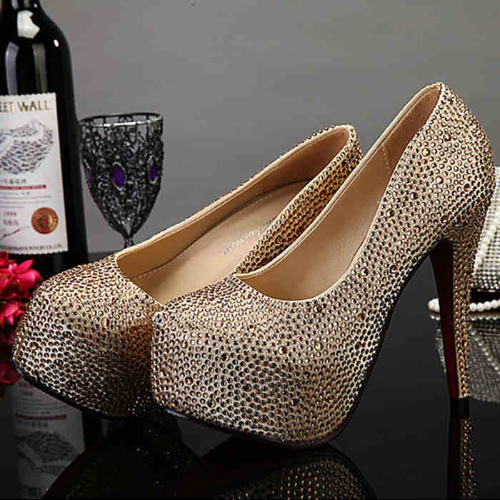 Plus Size Crystal Super High Heels