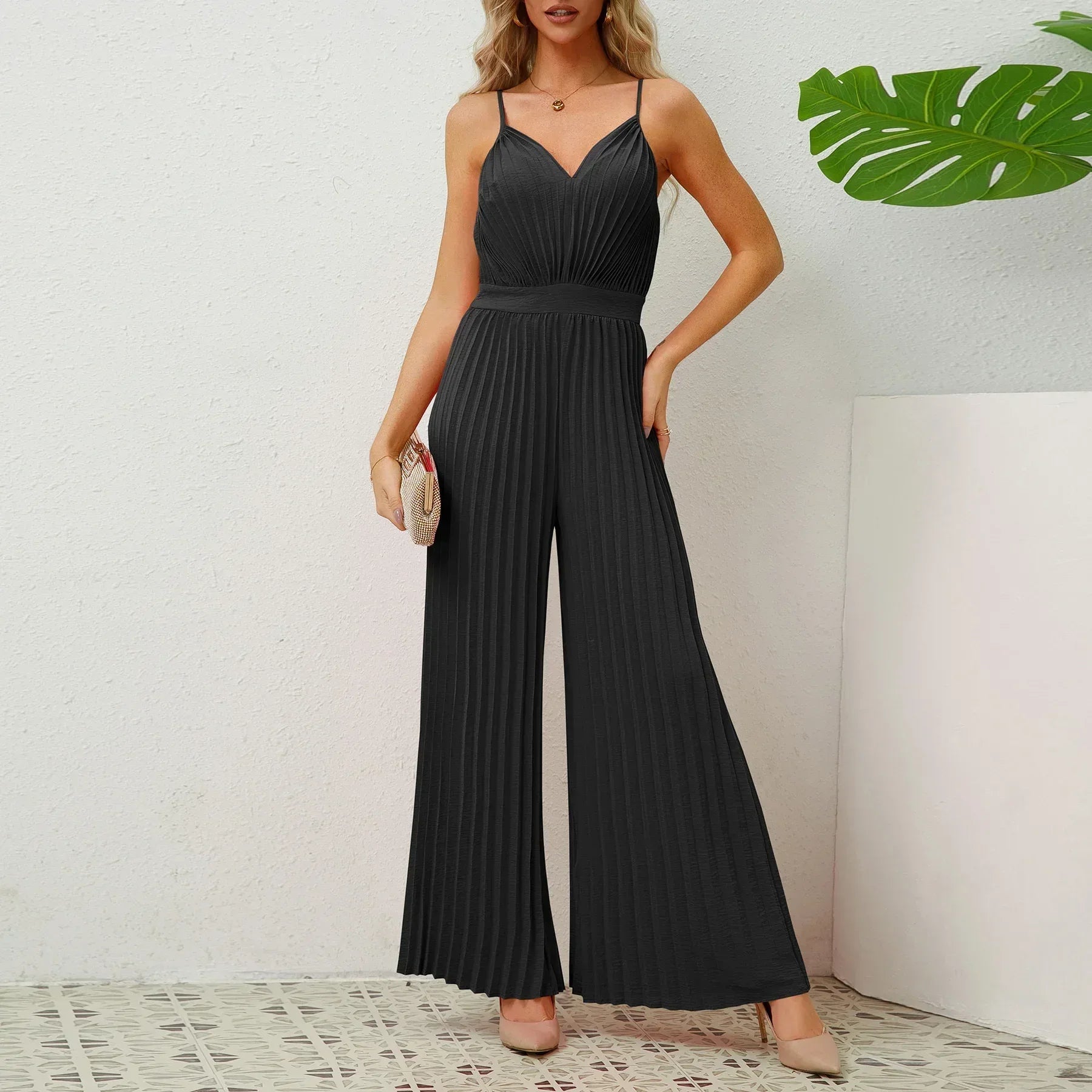 Pleated Jumpsuit - Viexta