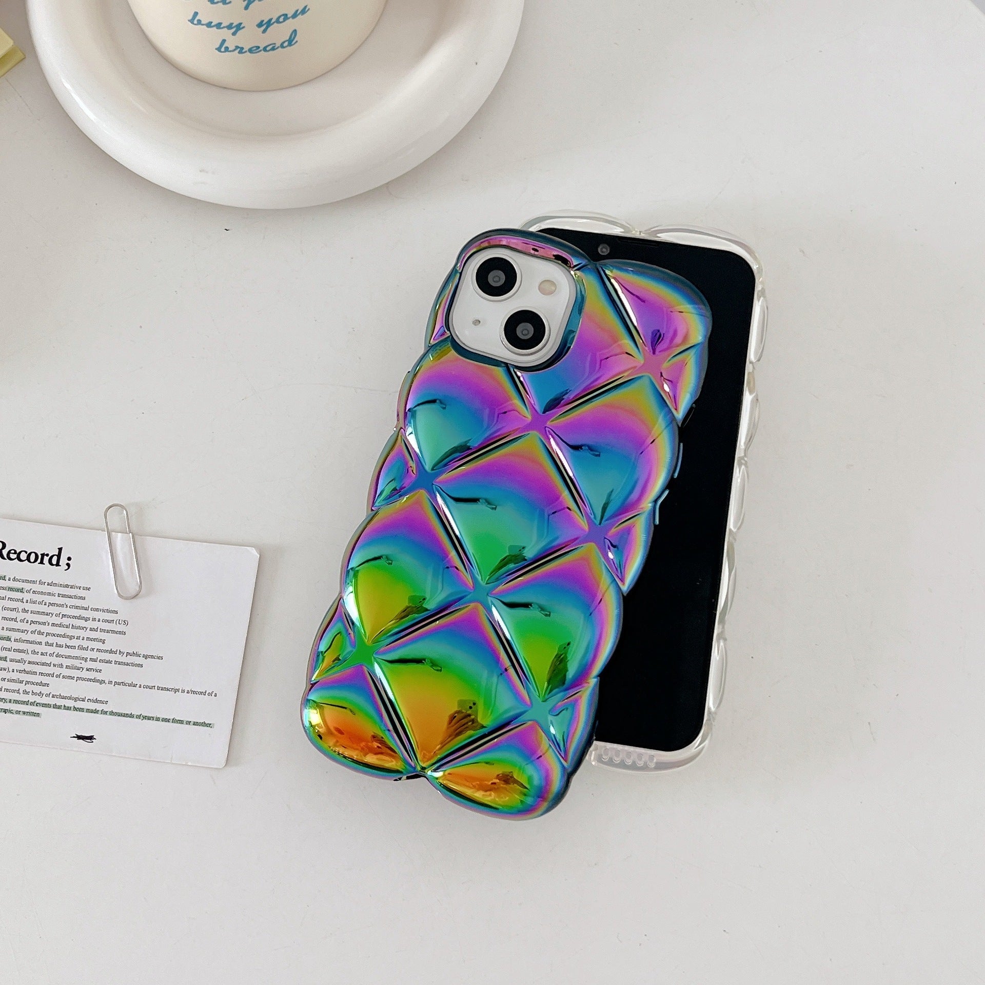 electroplated-colorful-diamond-plaid-iphone-case