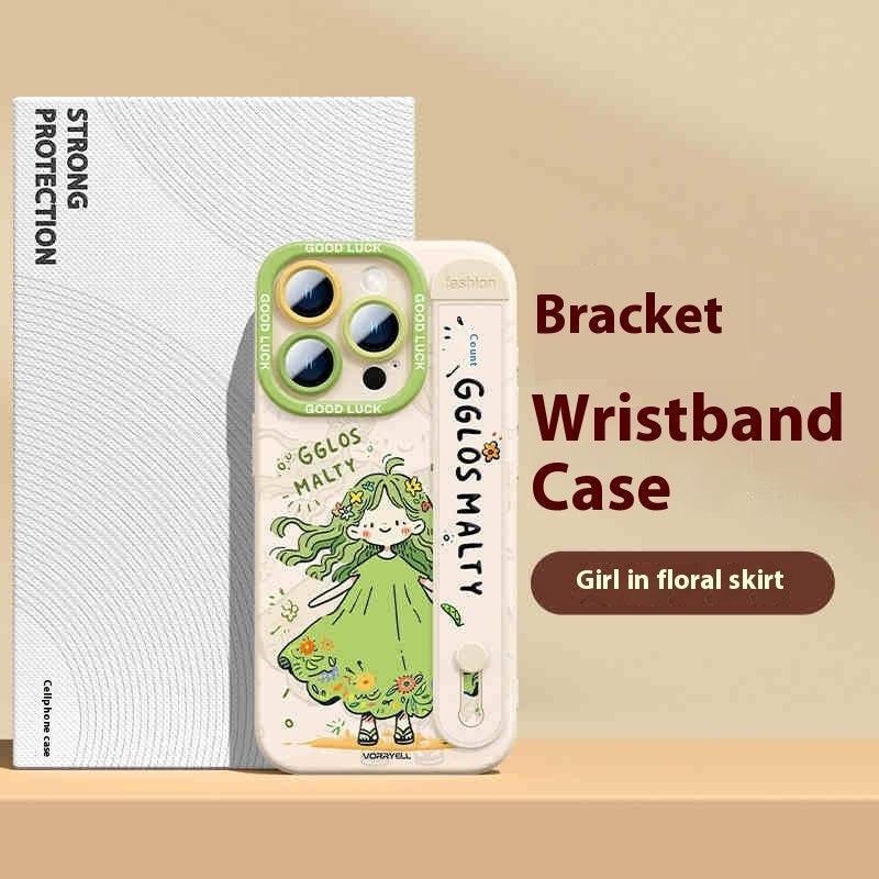 wrist-strap-bracket-silicone-drop-resistant-iphone-case - Viexta