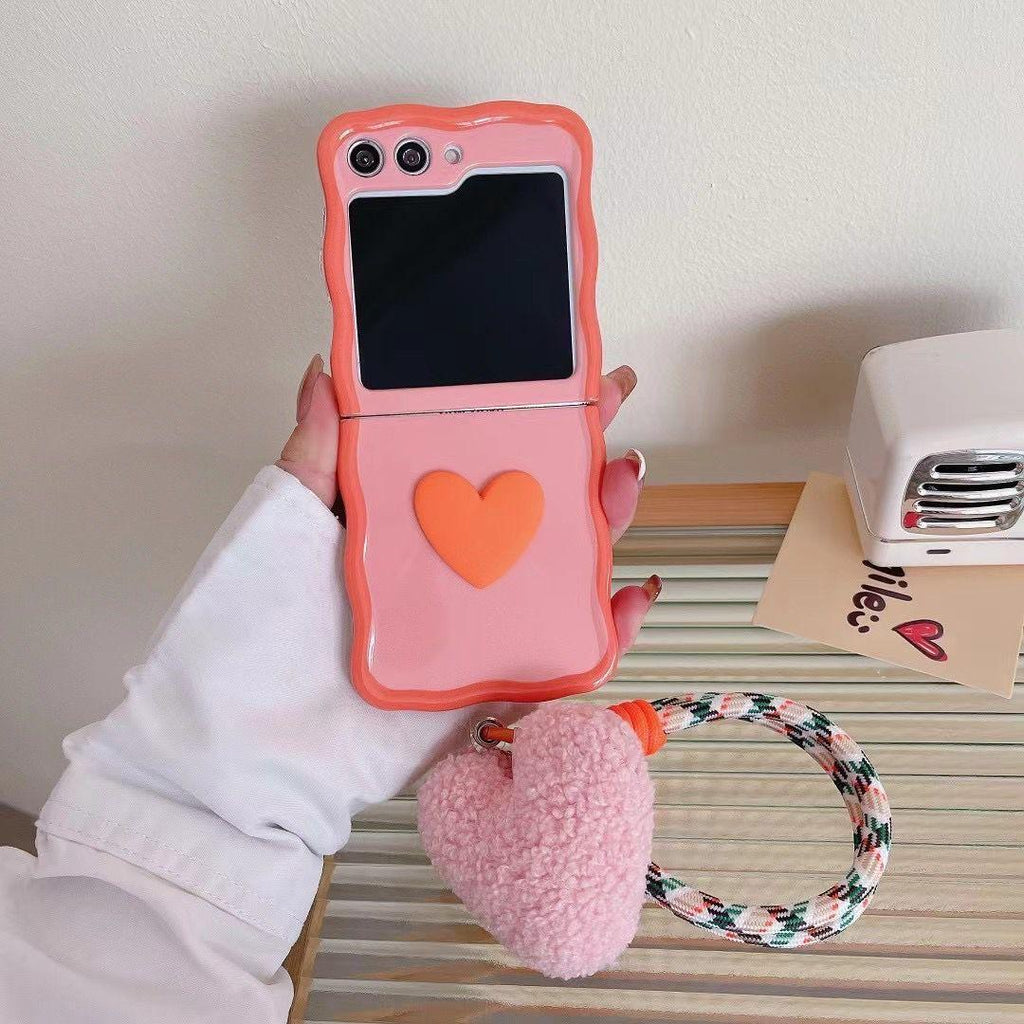 Small Heart Plush Lanyard Samsung Case - Viexta