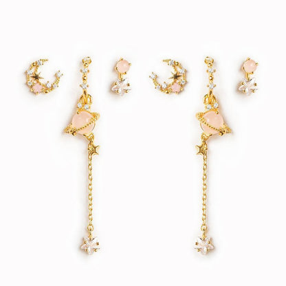 Zircon Star Moon Earrings