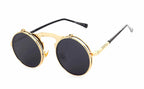 Men's Casual Retro Metal Punk Steam Flip Sunglasses - Viexta