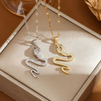 snake-necklace-with-rhinestone - Viexta