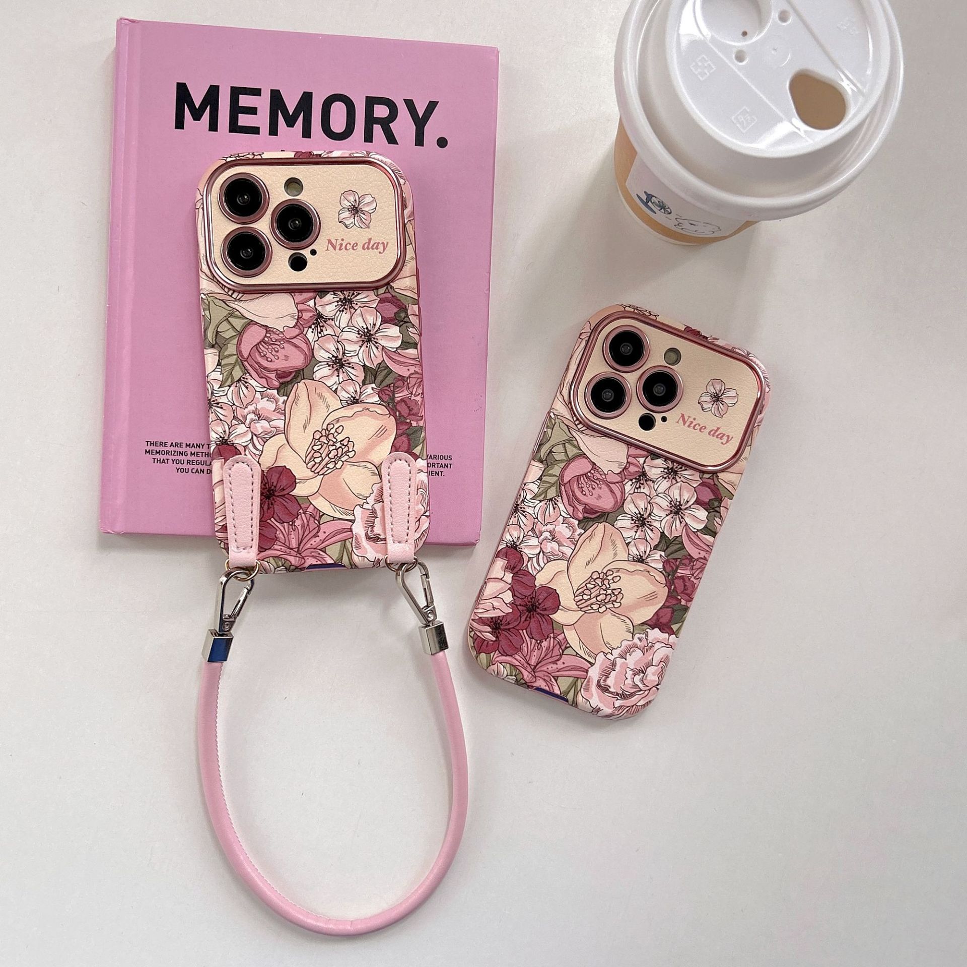 Retro Oil Painting  Flowers Leather iPhone Case