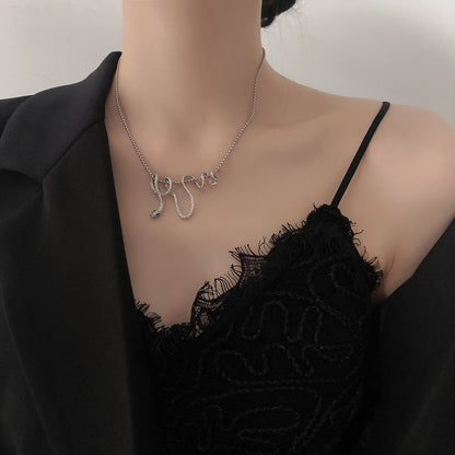 Curved Snake Pendant Necklace