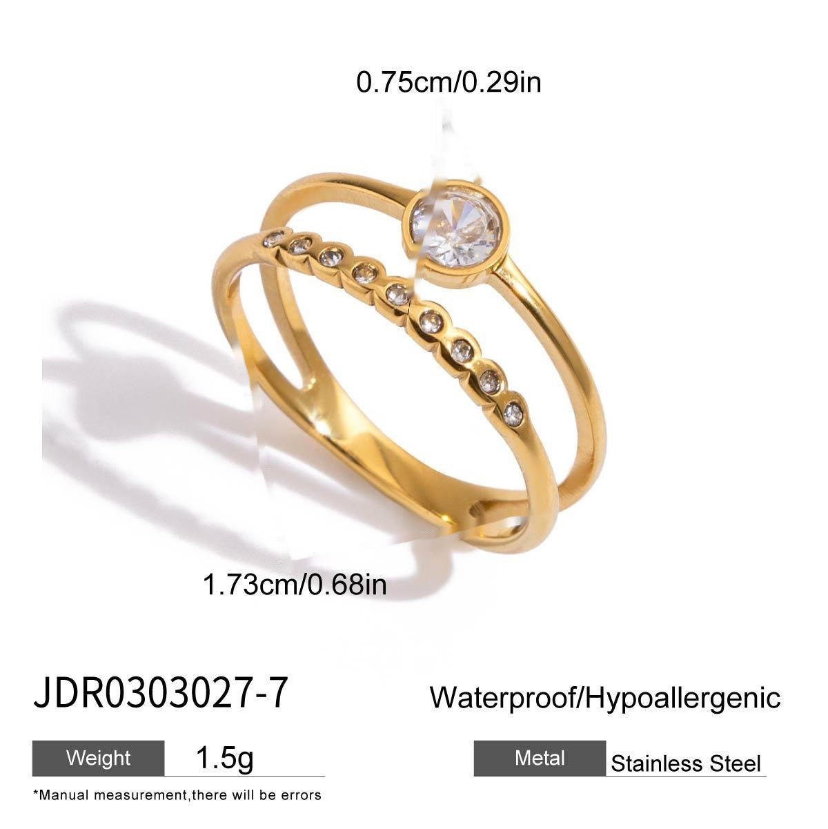 Zircon Ring Titanium Steel