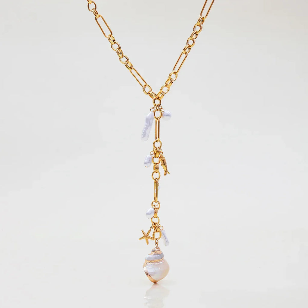 Stainless Steel Conch Long Necklace - Viexta