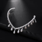 Elegant Bridal Headpiece With Toothed Waterdrop Design