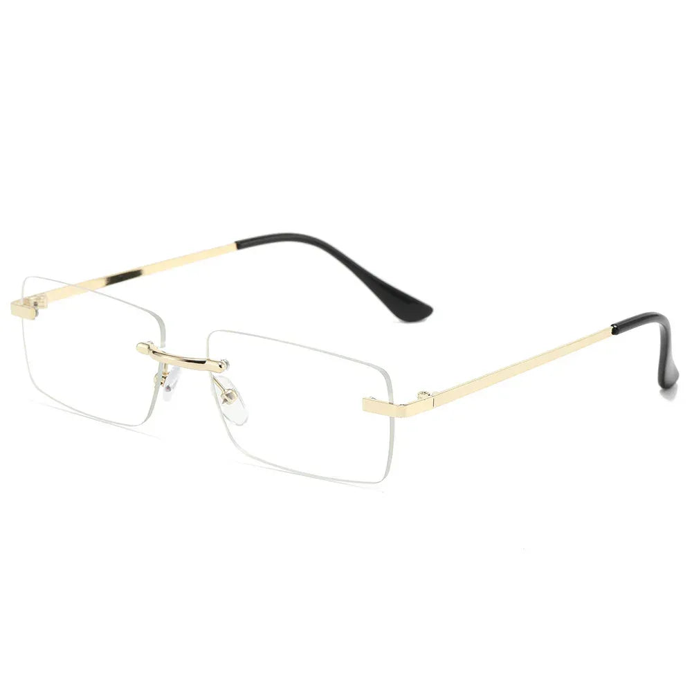 Square Frameless Trimming Sunglasses - Viexta