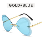 Retro Trend Love Metal Sunglasses
