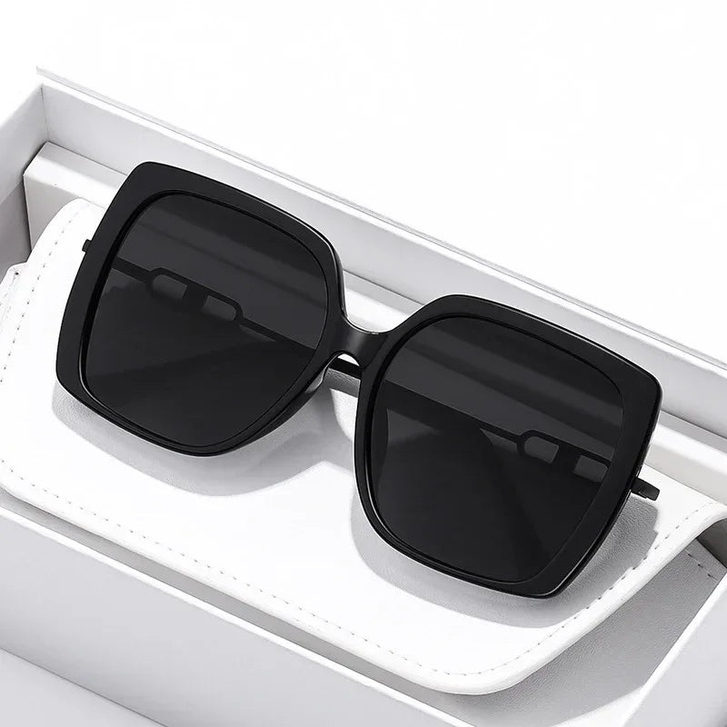 Large Framed Metal Polarized Sunglasses - Viexta