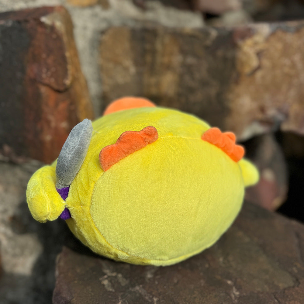 Cute Knife-holding Small Yellow Duck Plush Stuffed Doll Pillow