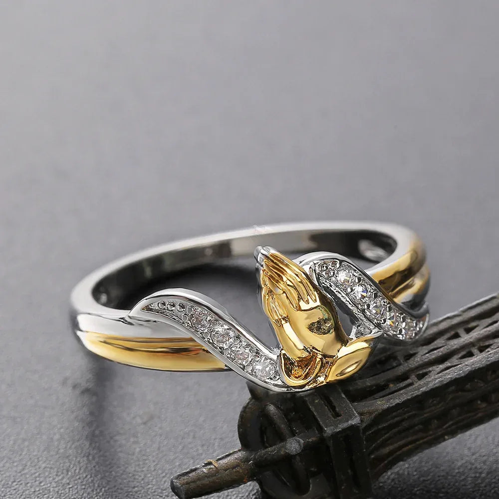 18k-creative-hands-prayer-ring - Viexta