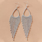 Bohemian Tassel Shiny Long Rhinestone-encrusted Earrings - Viexta