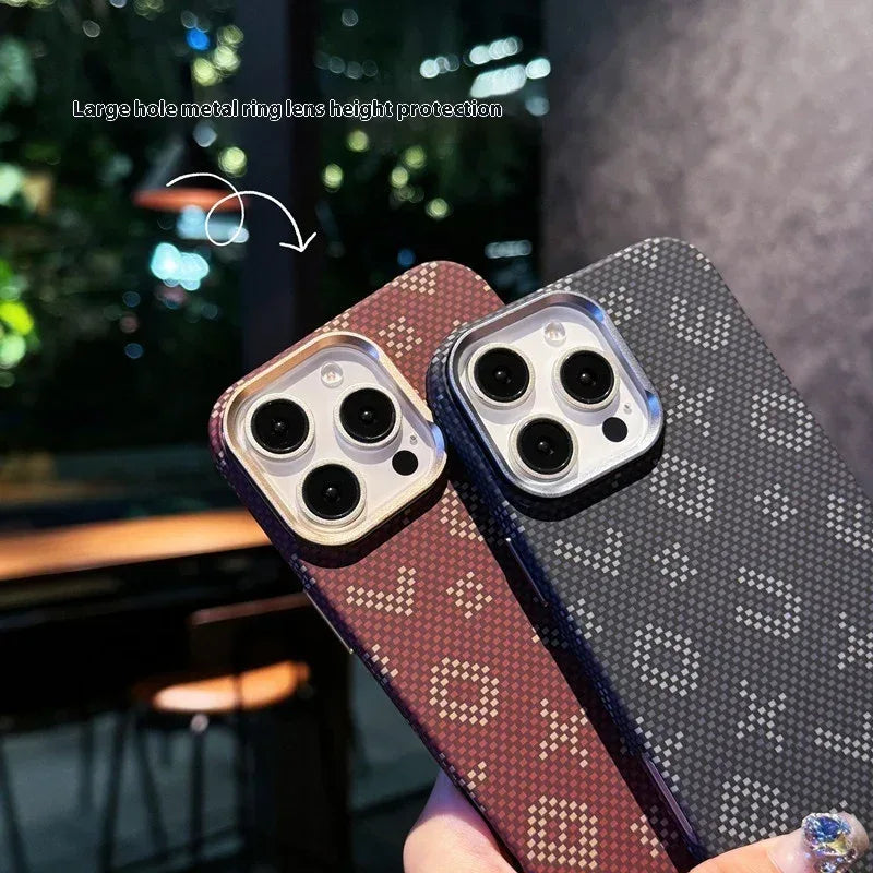 Luminous Carbon Fiber Grain Magnetic iPhone Case - Viexta