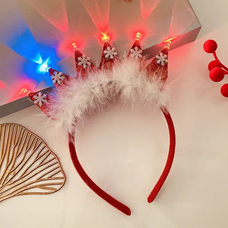 Christmas With Light Headband Snowflake - Viexta