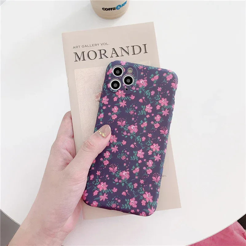 White Fragmented Flower iPhone Case - Viexta