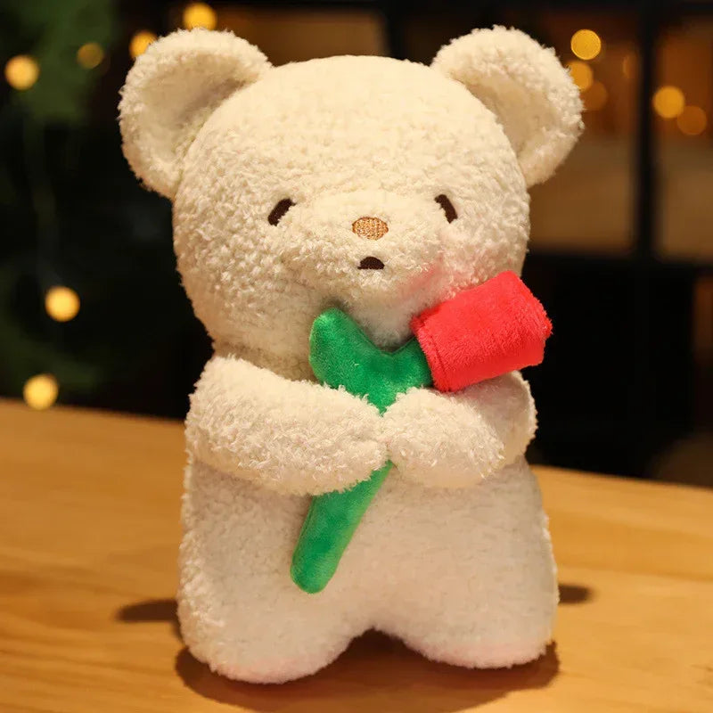 Rose Animal Cute Cat Bear Plush Doll - Viexta