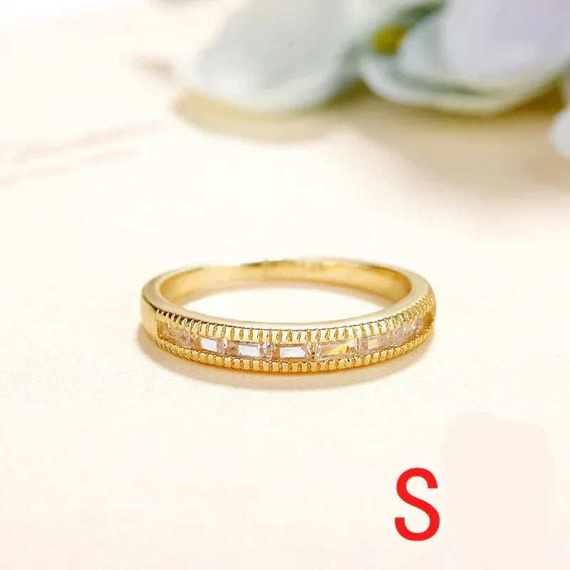 18k Inlaid Zircon Ring - Viexta