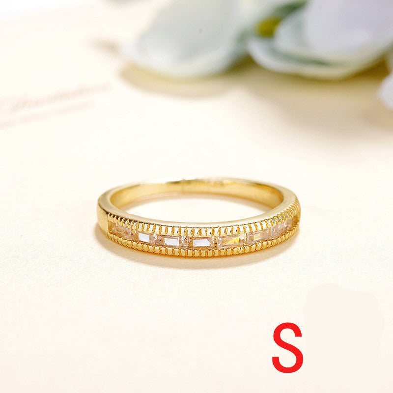 18k Inlaid Zircon Ring