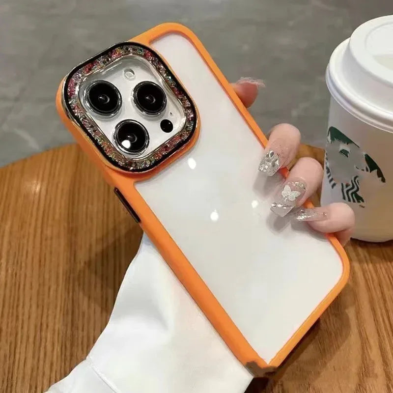 Colorful Glass Bead Lens Transparent iPhone Case - Viexta