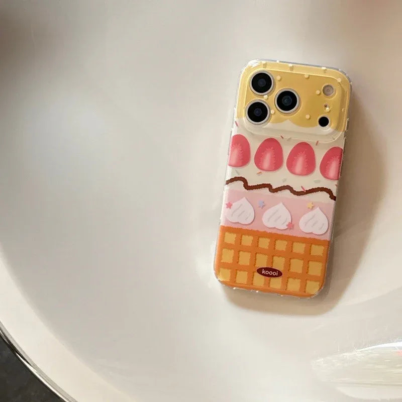Yellow Plaid Strawberry Silicone iPhone Case - Viexta