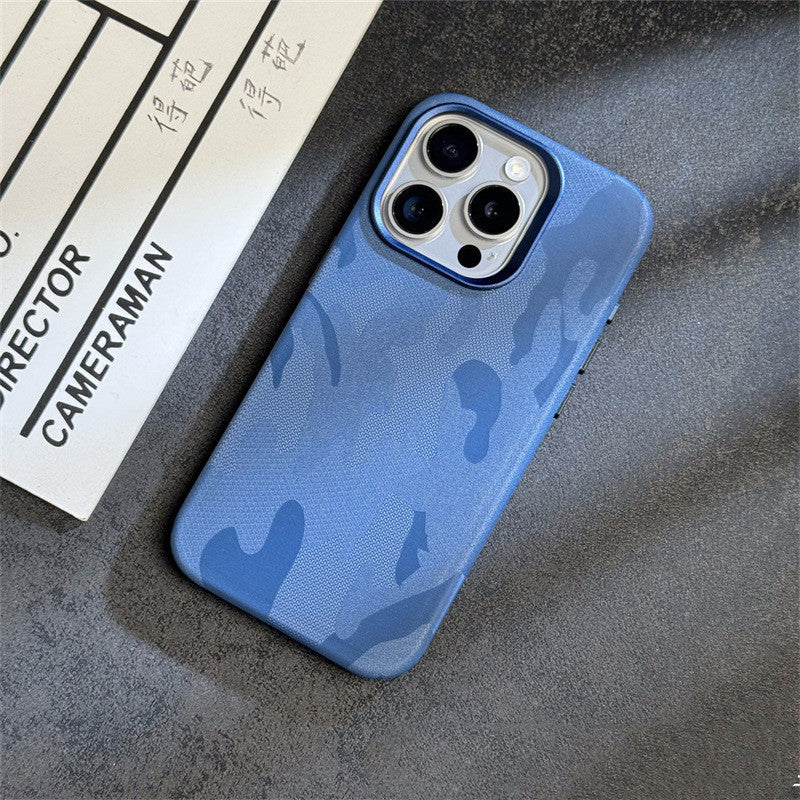 Camouflage Leather Magnetic iPhone Case