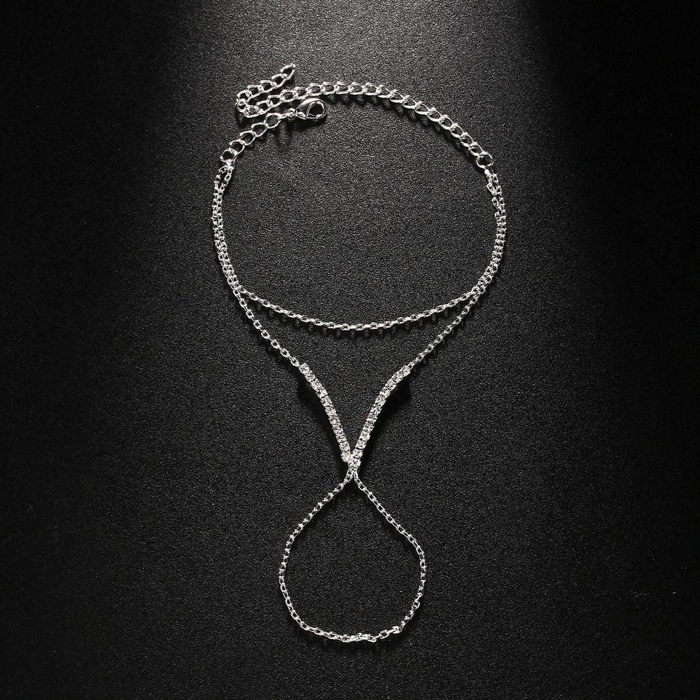womens-v-finger-silver-double-layer-bracelet - Viexta
