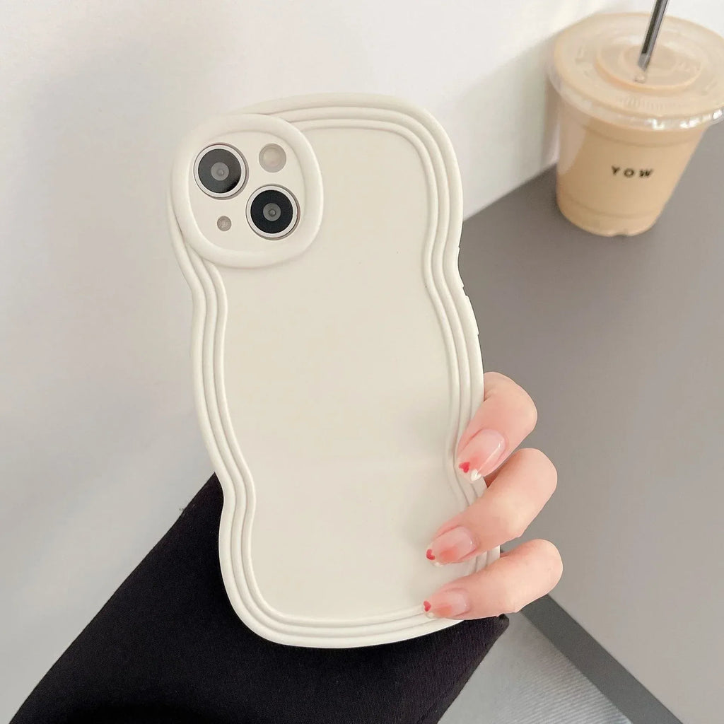 Liquid Solid Color Wavy Edge iPhone Case - Viexta